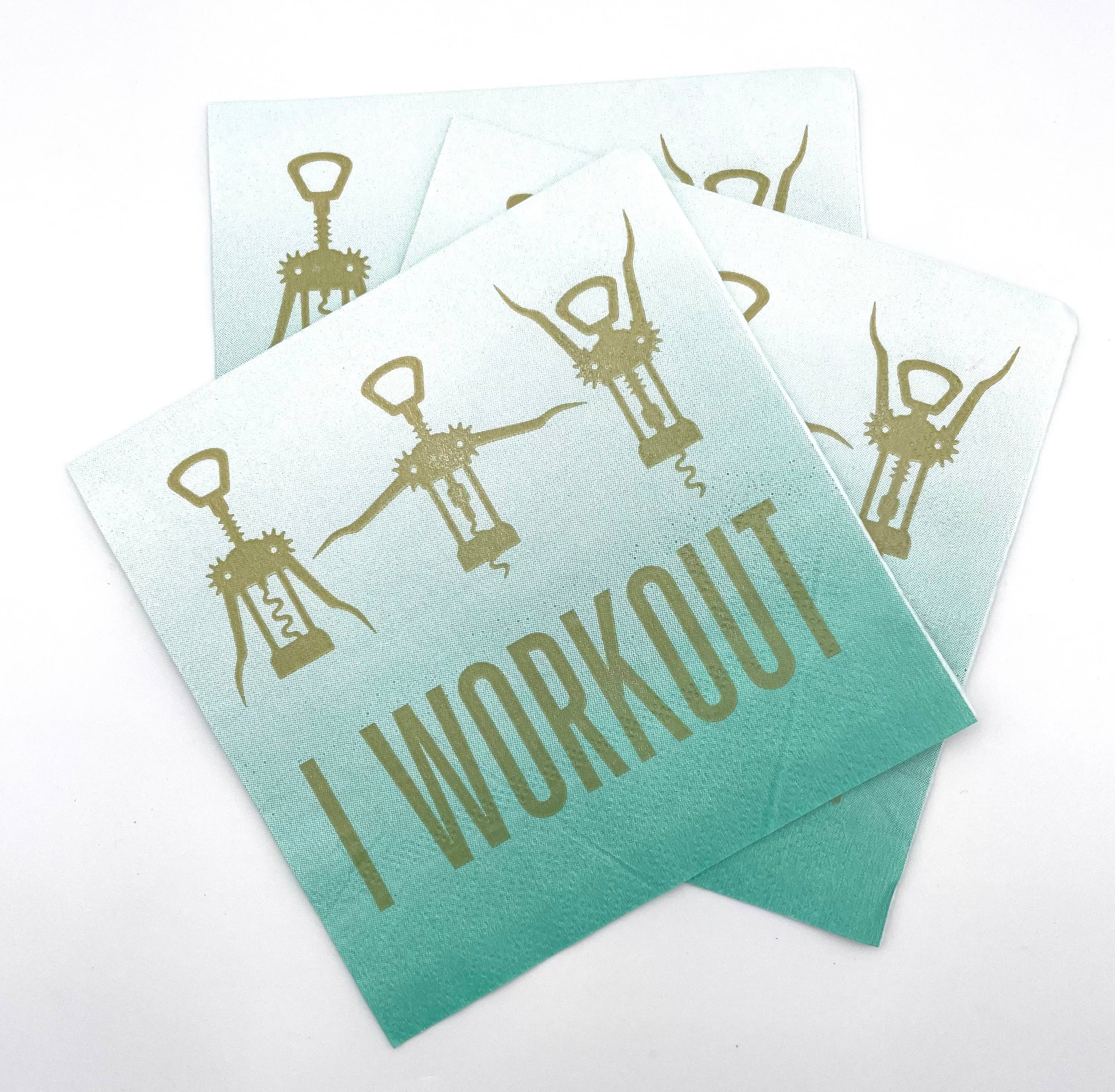 I Workout Cocktail Napkins - 20ct