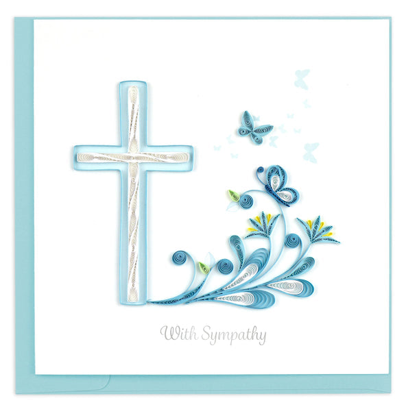 Quilled Sympathy Cross Greeting Card