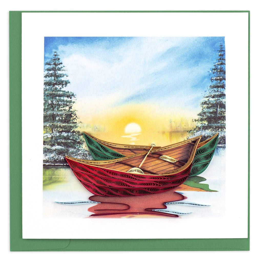 Quilling River Canoes Greeting Card